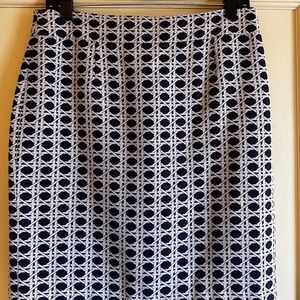 Banana Republic Navy and White Patterned Skirt